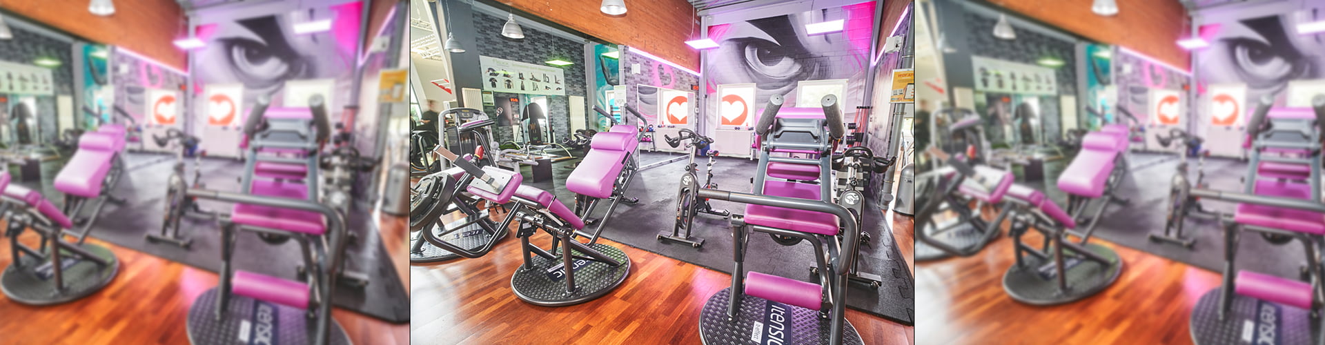 Ein Fitnessgerätepark mit Intensicgeräten im WOF3 Fitnessstudio in Aachen