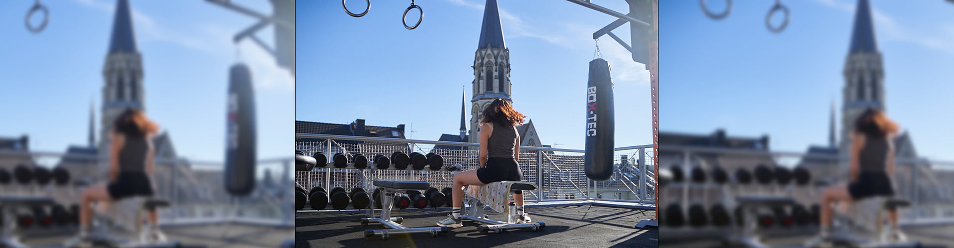 Outdoorbereich des WOF30Pur Fitnessstudios in Aachen