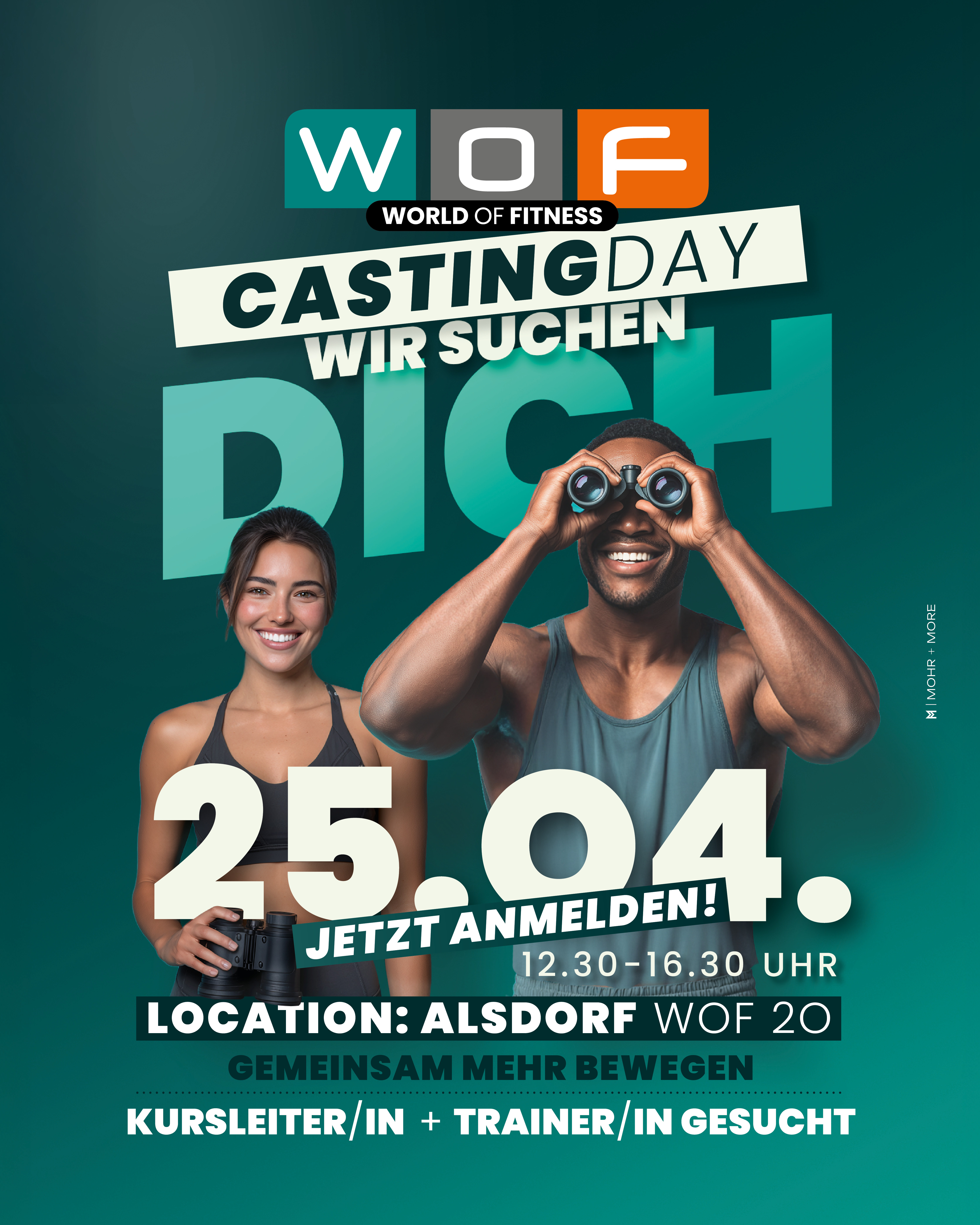 Casting Day am Samstag, den 25. April im WOF 20